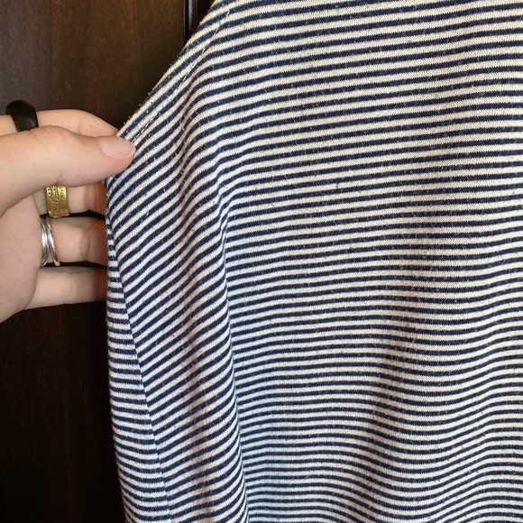 Boutique brand white and navy microstripe dress - Picture 6 of 9